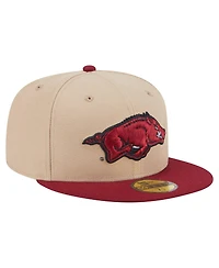 New Era Men's Khaki Arkansas Razorbacks Two-Tone 59FIFTY Fitted Hat