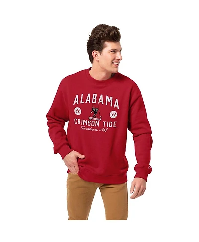 League Collegiate Wear Men's Crimson Alabama Tide Bendy Arch Essential 2.0 Pullover Sweatshirt
