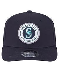 New Era Men's Navy Seattle Mariners Circle Patch 9SEVENTY Stretch-Snap Hat