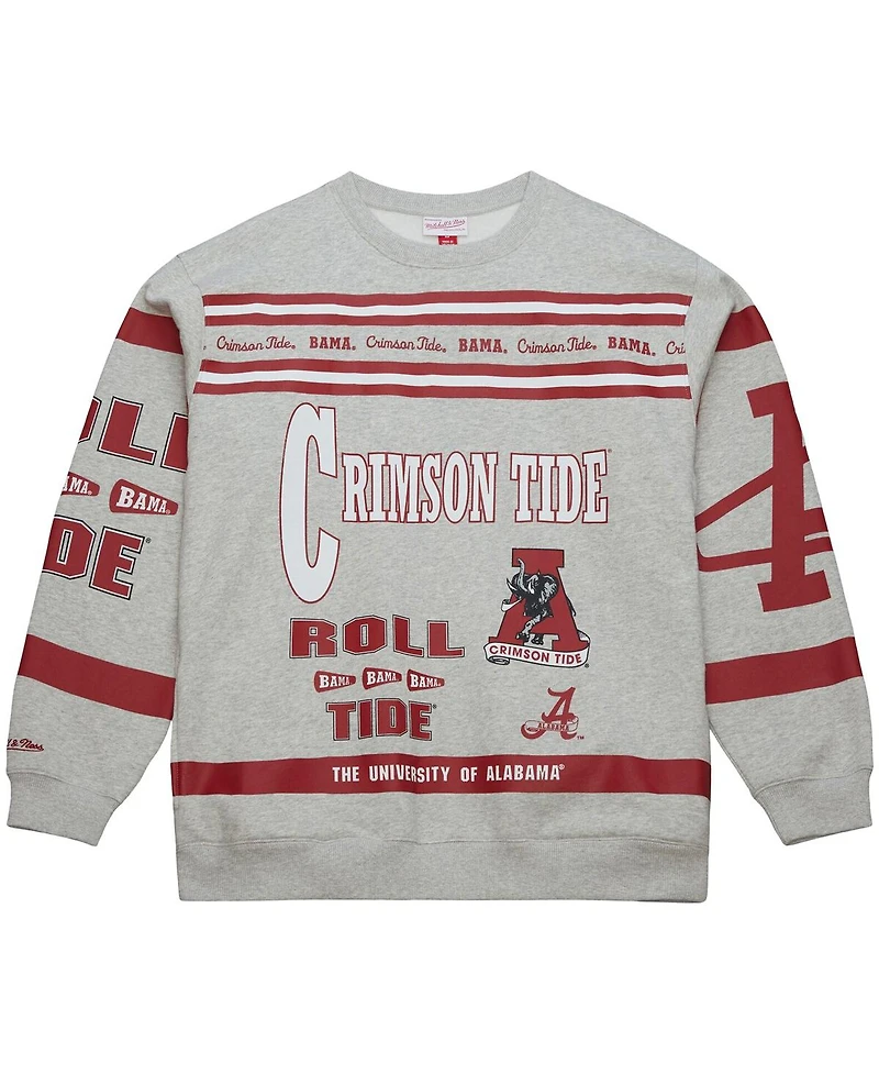 Mitchell & Ness Men's Gray Alabama Crimson Tide All Over Print Sweatshirt