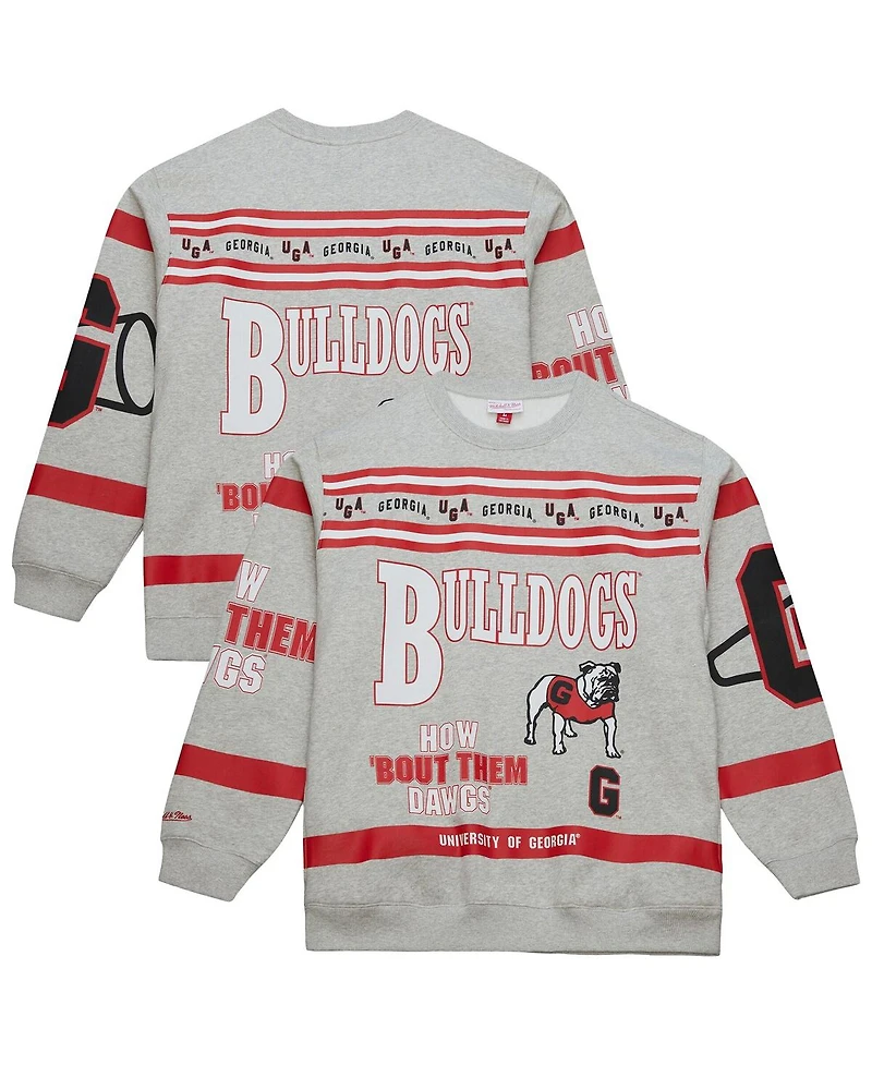 Mitchell & Ness Men's Gray Georgia Bulldogs All Over Print Sweatshirt