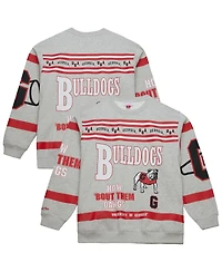 Mitchell & Ness Men's Gray Georgia Bulldogs All Over Print Sweatshirt