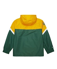 Mitchell & Ness Men's Gold/Green Green Bay Packers Tie Breaker Vintage Logo Lightweight Anorak Half-Zip Windbreaker Jacket