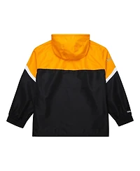 Mitchell & Ness Men's Gold/Black Pittsburgh Steelers Tie Breaker Vintage Logo Lightweight Anorak Half-Zip Windbreaker Jacket