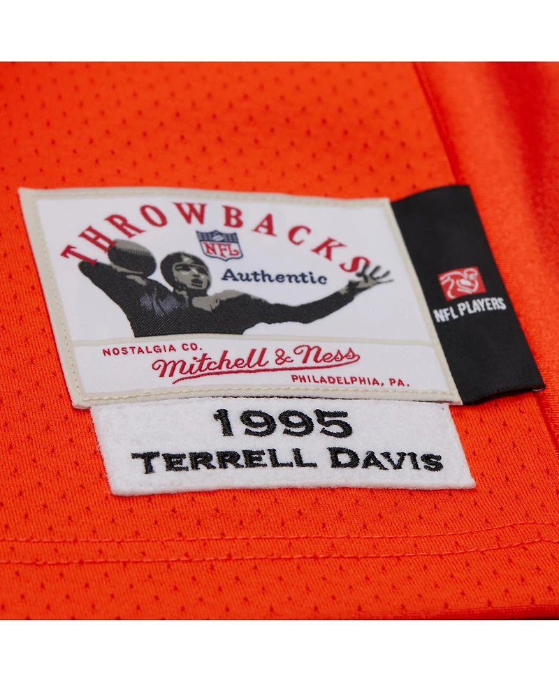 Mitchell & Ness Men's Terrell Davis Orange Denver Broncos 1995 Authentic Throwback Retired Player Jersey