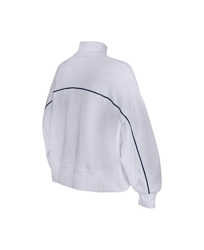 New Era Women's White Denver Broncos Functional Fandom Quarter-Zip Sweatshirt