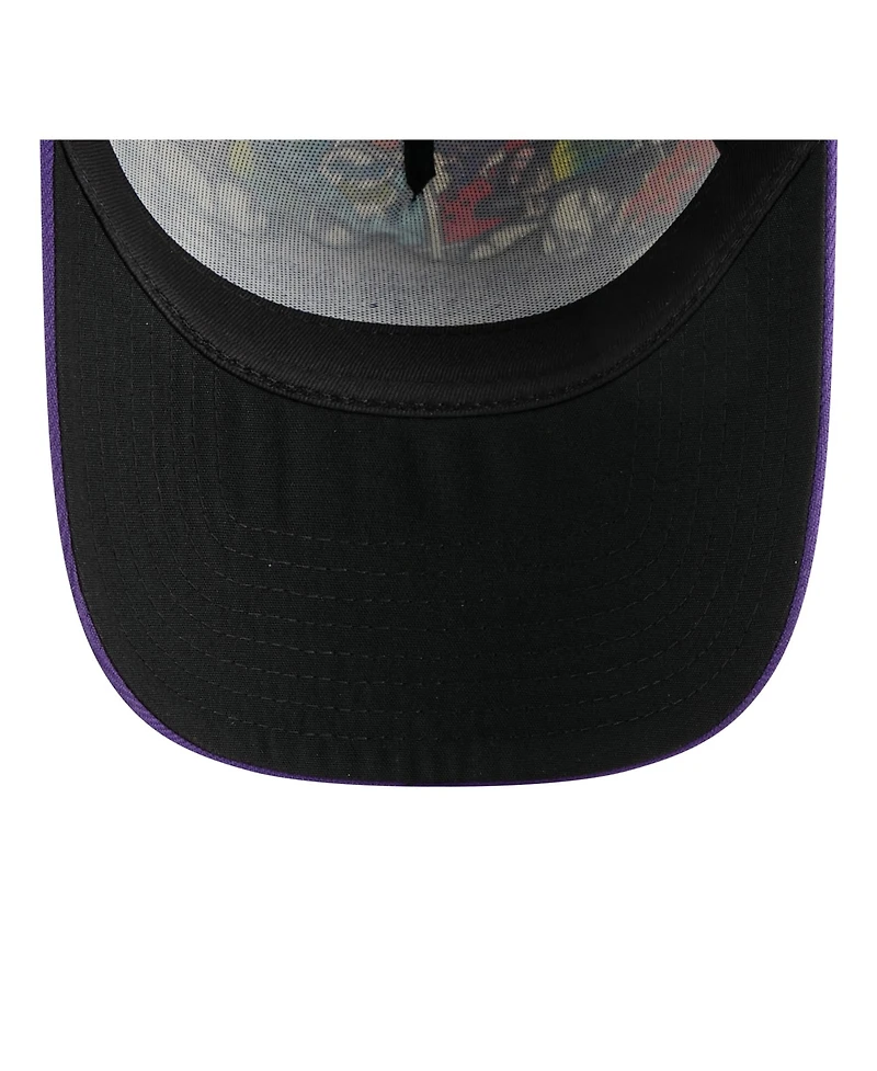 New Era Men's Black/Purple Colorado Rockies 2025 Mlb Diamond Hero Edition A-Frame 9FORTY Adjustable Hat