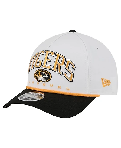 New Era Men's White/Black Missouri Tigers Arch Two-Tone Rope 9FORTY A-Frame M-Crown Adjustable Hat