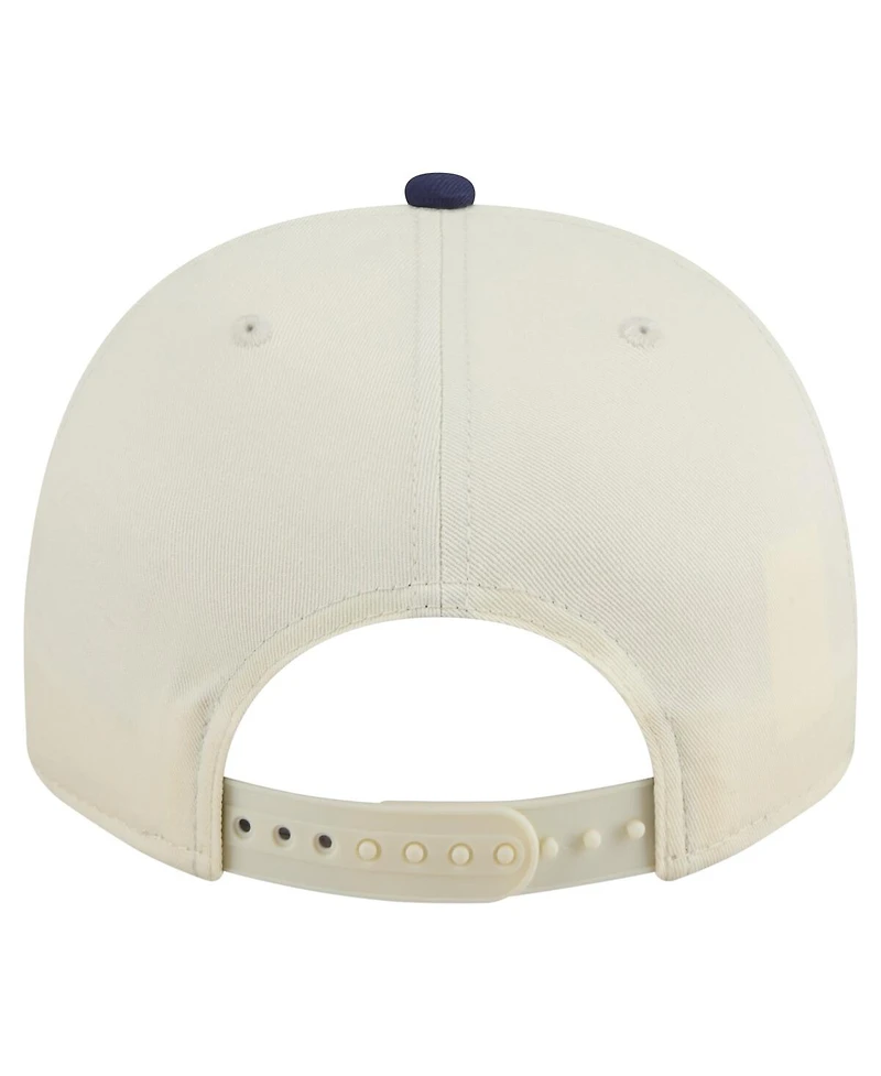 New Era Men's Cream/Navy Illinois Fighting Illini Vintage Chainstitch 9FIFTY A-Frame Snapback Hat