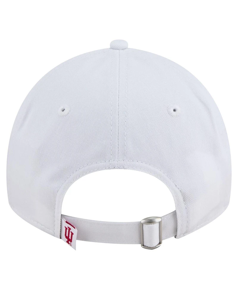 New Era Men's White Indiana Hoosiers Fan 9TWENTY Adjustable Hat
