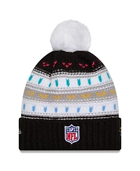 New Era Women's Black Cleveland Browns 2025 Nfl Crucial Catch Cuffed Knit with Pom Hat