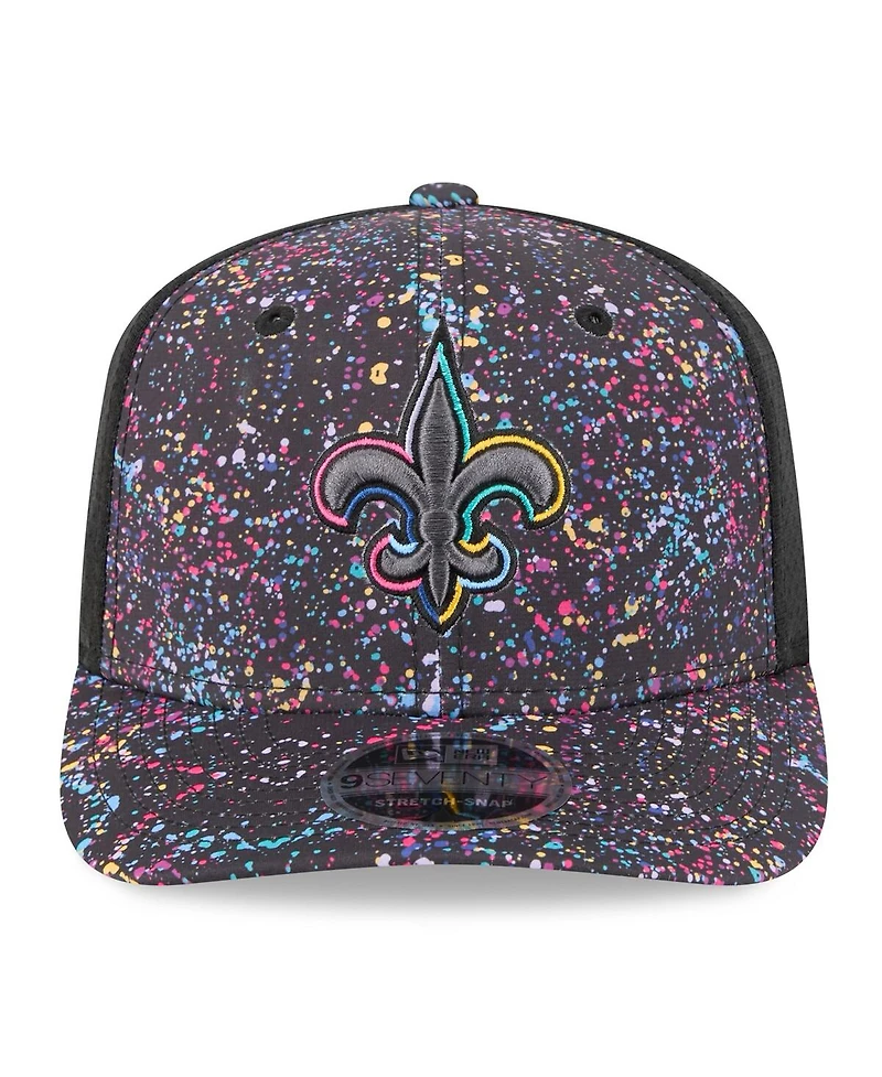 New Era Men's Black New Orleans Saints 2025 Nfl Crucial Catch 9SEVENTY Adjustable Hat