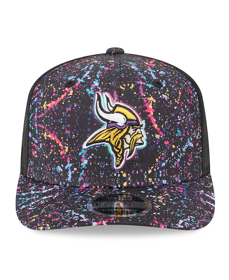New Era Men's Black Minnesota Vikings 2025 Nfl Crucial Catch 9SEVENTY Adjustable Hat