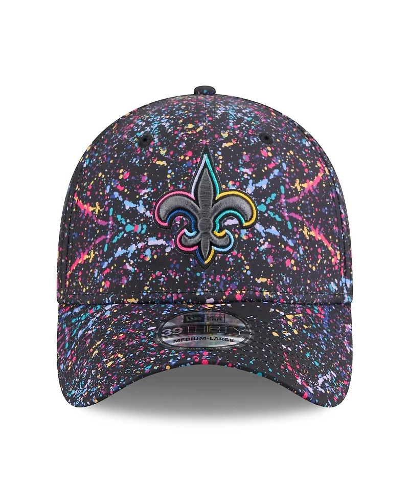 New Era Men's Black Orleans Saints 2025 Nfl Crucial Catch 39THIRTY Flex Hat