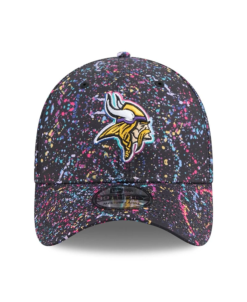 New Era Men's Black Minnesota Vikings 2025 Nfl Crucial Catch 39THIRTY Flex Hat