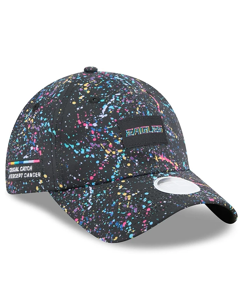 New Era Women's Black Philadelphia Eagles 2025 Nfl Crucial Catch Pony Tail Adjustable Hat