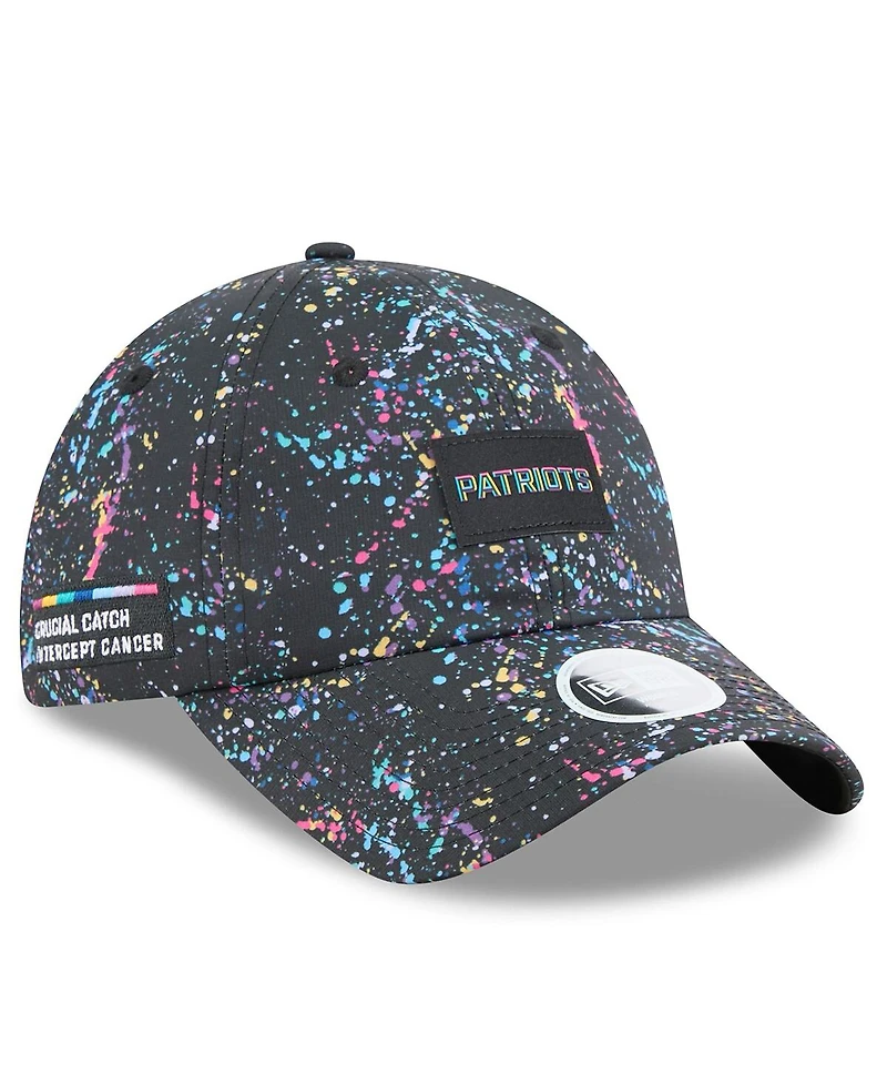 New Era Women's Black New England Patriots 2025 Nfl Crucial Catch Pony Tail Adjustable Hat
