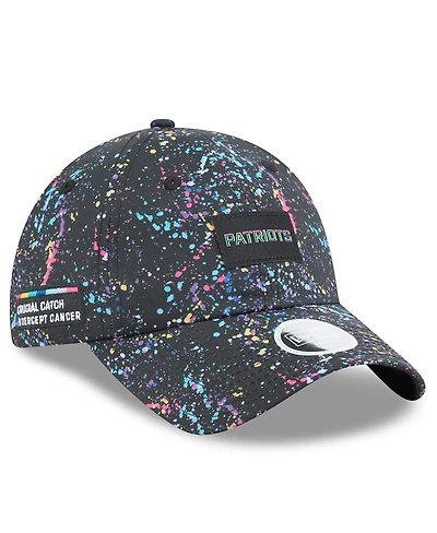New Era Women's Black New England Patriots 2025 Nfl Crucial Catch Pony Tail Adjustable Hat