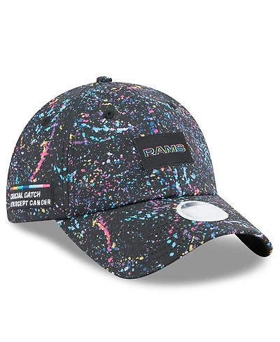 New Era Women's Black Los Angeles Rams 2025 Nfl Crucial Catch Pony Tail Adjustable Hat