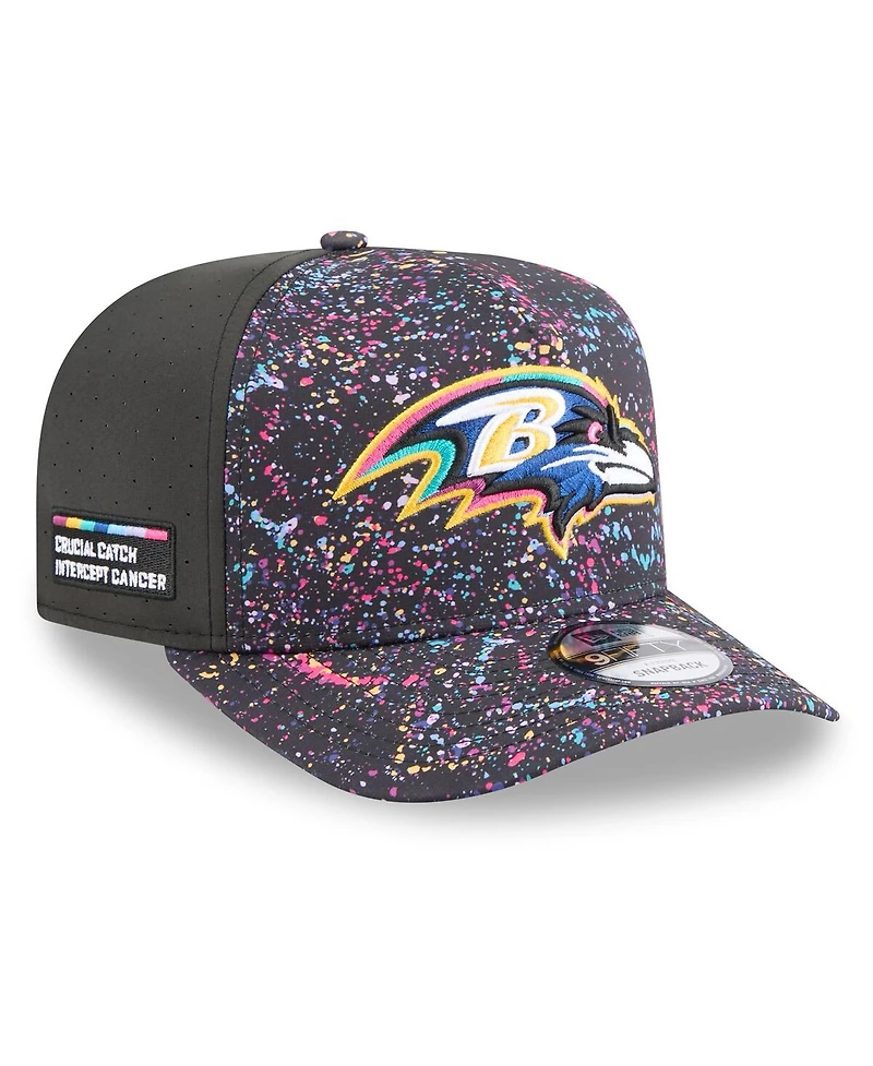 New Era Men's Black Baltimore Ravens 2025 Nfl Crucial Catch A-Frame 9FIFTY Snapback Hat