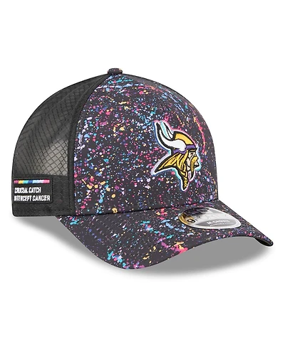 New Era Men's Black Minnesota Vikings 2025 Nfl Crucial Catch 9FORTY Adjustable Hat