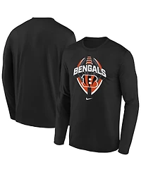 Nike Big Boys and Girls Black Cincinnati Bengals Primetime Legend Icon Long Sleeve Performance T-Shirt
