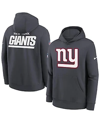 Nike Big Boys and Girls Charcoal New York Giants Sideline Club Fleece Hoodie