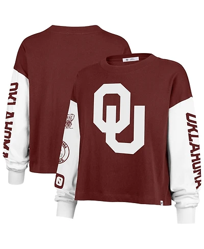 '47 Brand Women's Crimson Oklahoma Sooners Sydney Long Sleeve T-Shirt