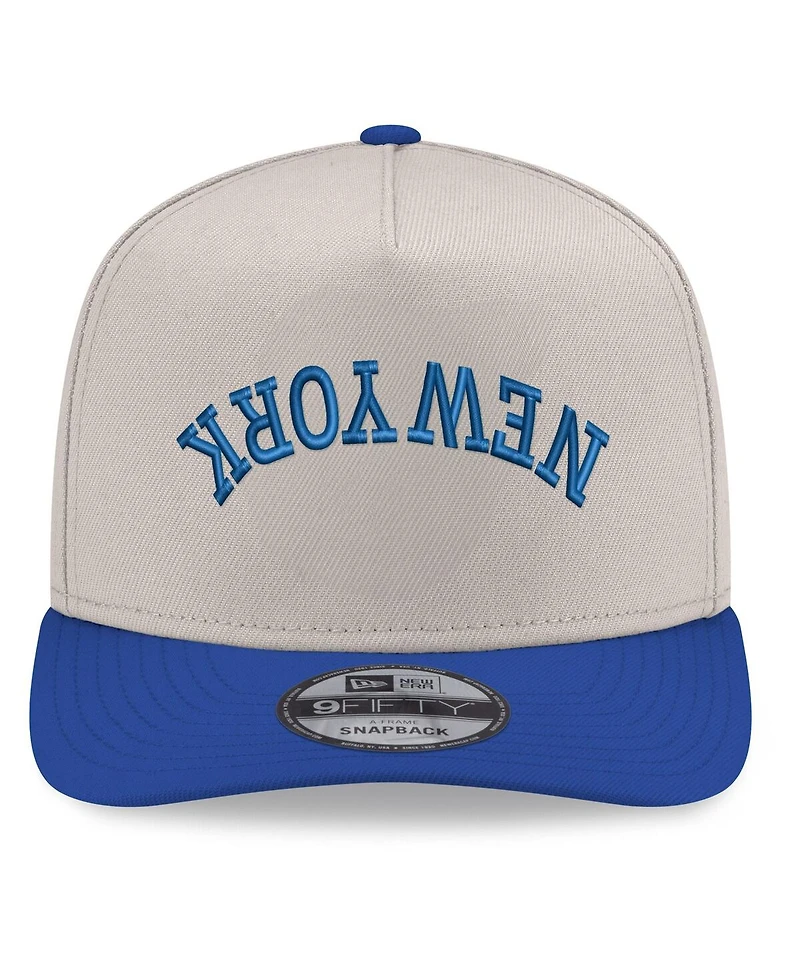 New Era Men's Cream/Royal New York Mets Upside Down City Name A-Frame 9FIFTY Snapback Hat