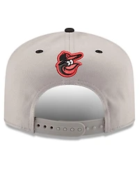 New Era Men's Cream/Black Baltimore Orioles Upside Down City Name A-Frame 9FIFTY Snapback Hat