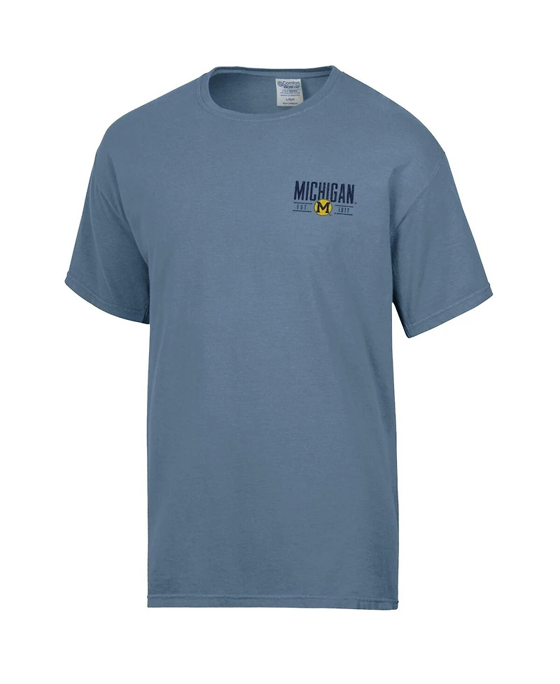 Comfortwash Men's Blue Michigan Wolverines Big Name T-Shirt