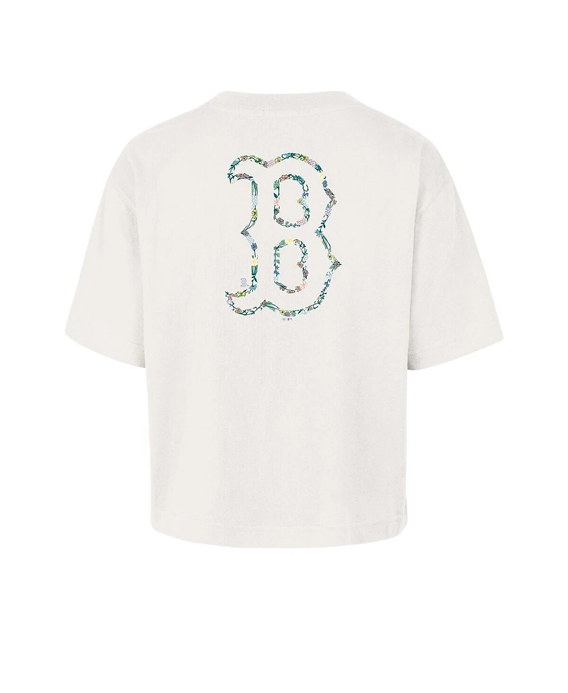 '47 Brand Women's Natural Boston Red Sox Full Bloom Cropped T-Shirt