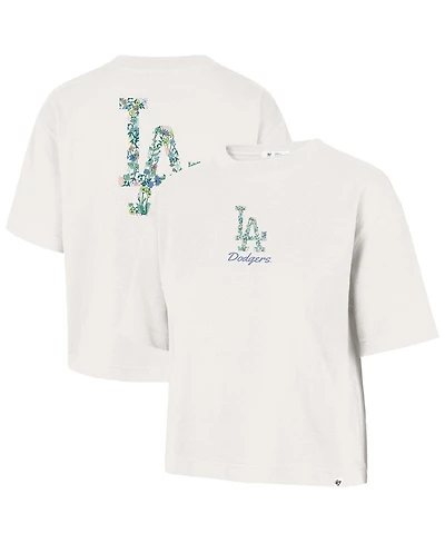 '47 Brand Women's Natural Los Angeles Dodgers Full Bloom Cropped T-Shirt