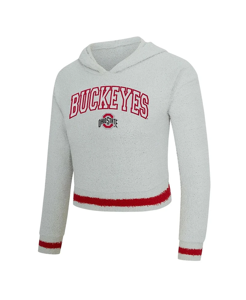 Concepts Sport Women's 2-Piece Gray/Scarlet Ohio State Buckeyes Whitley Long Sleeve Hoodie Top and Shorts Set