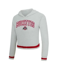 Concepts Sport Women's 2-Piece Gray/Scarlet Ohio State Buckeyes Whitley Long Sleeve Hoodie Top and Shorts Set