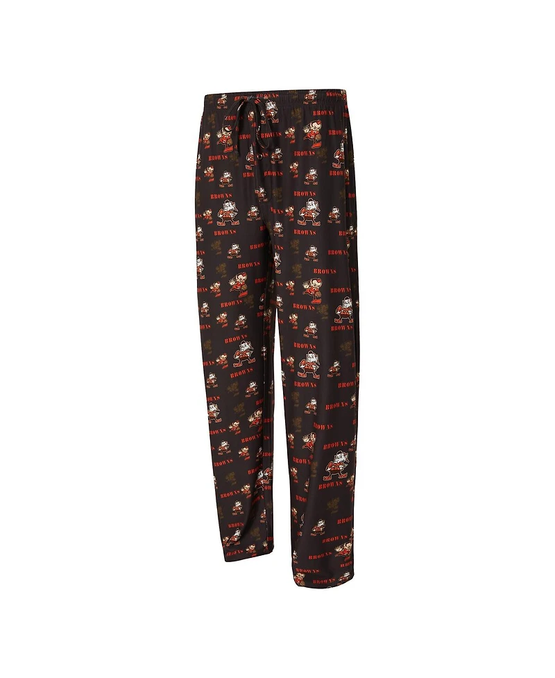 Concepts Sport Men's Brown Cleveland Browns Retro Mosaic Allover Print Knit Pants