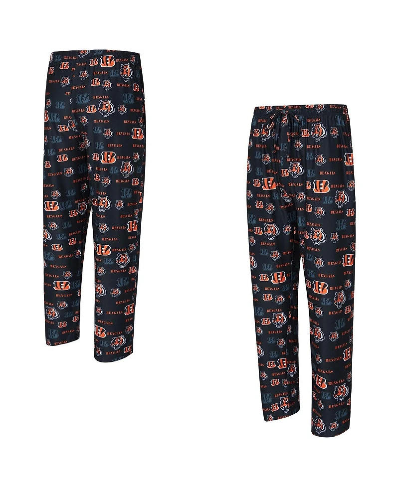 Concepts Sport Men's Black Cincinnati Bengals Mosaic All Over Print Pants