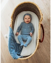 MeMoi 3 Piece Baby Boys "Velvet Star" Cotton Rich Velour Footie Set