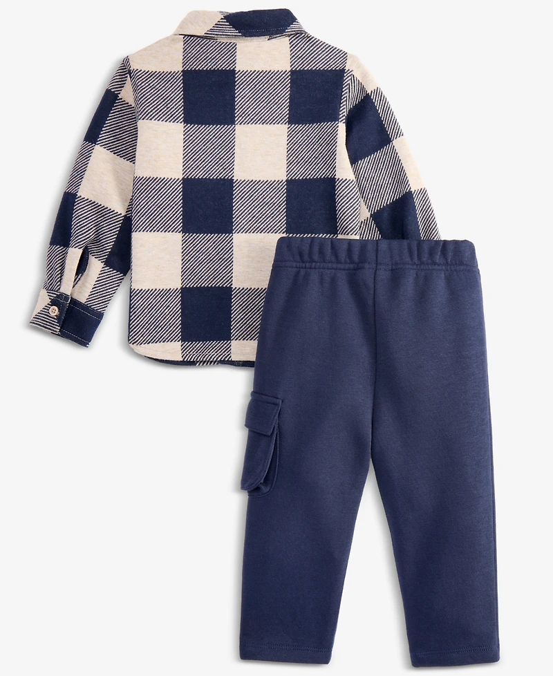 First Impressions Baby Boys 2-Pc. Buffalo Plaid Shirt & Pants Set, Macy's Exclusive