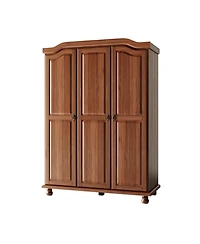 Palace Imports 100% Solid Wood Kyle 3-Door Wardrobe with Raised Panel Doors
