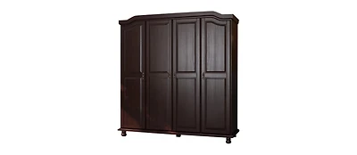 Palace Imports 100% Solid Wood Kyle 4-Door Wardrobe with Raised Panel Doors