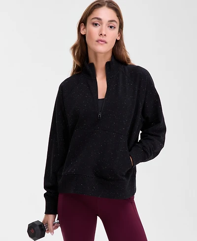 Id Ideology Women's Neppy Fleece Quarter-Zip Sweatshirt, Macy's Exclusive