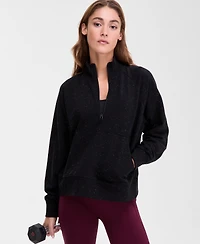 Id Ideology Women's Neppy Fleece Quarter-Zip Sweatshirt, Macy's Exclusive