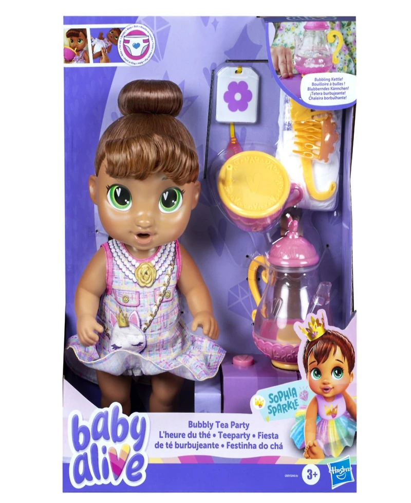 Baby Alive Bubbly Tea Party Sophia Sparkle Doll Set