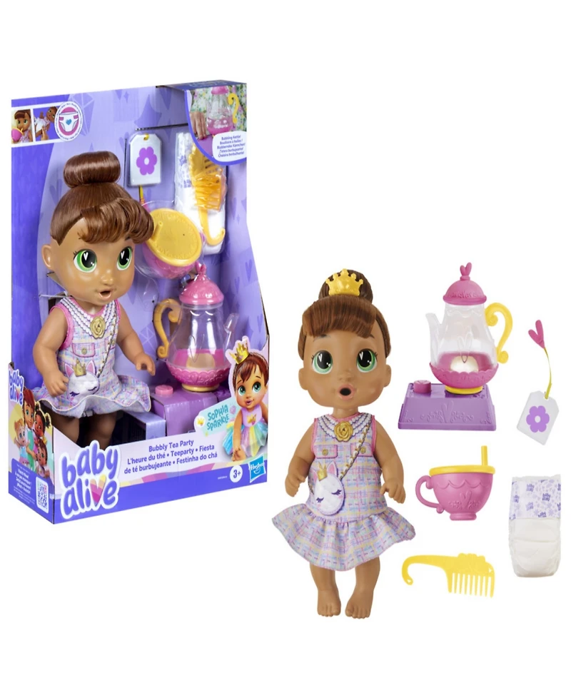 Baby Alive Bubbly Tea Party Sophia Sparkle Doll Set