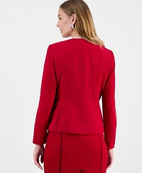 Kasper Women's Contrast Piping Open-Front Jacket, Regular & Petite