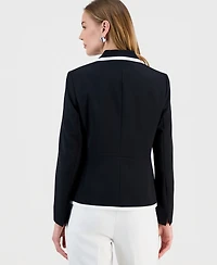 Kasper Petite Stretch Crepe Two-Button Jacket