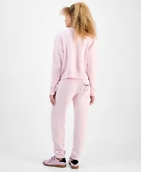 Hippie Rose Juniors Bow Teddy Knit Tank Cardigan Set Bow Teddy Knit Jogger Pants