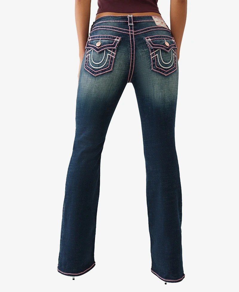 True Religion Women's Becca Bootcut Rope Stitch Flap Jeans