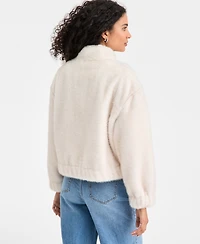On 34th Women's Woven Solid Faux-Fur Bomber Jacket, Macy's Exclusive